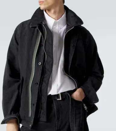 Sacai Twill-trimmed denim blouson jacket | Thumbnail 7