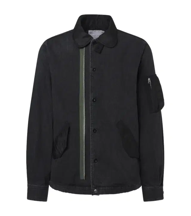 Sacai Twill-trimmed denim blouson jacket
