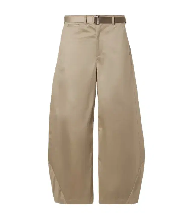 Cotton chino barrel-leg pants