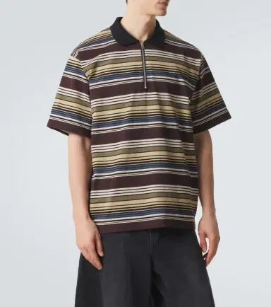 Sacai Striped cotton half-zip polo shirt | Thumbnail 3 Sacai Striped cotton half-zip polo shirt | Thumbnail 3