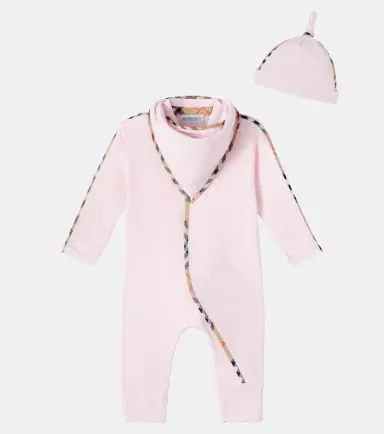 Burberry Kids Baby cotton-blend beanie, bib, and onesie set | Thumbnail 5