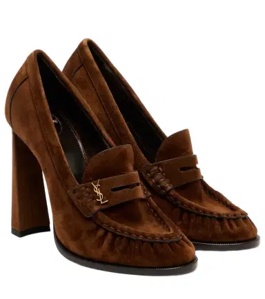Saint Laurent Le Loafer 110 suede loafer pumps | Thumbnail 1