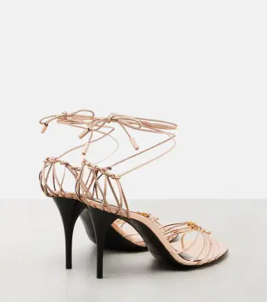 Saint Laurent Babylone 90 metallic leather sandals | Thumbnail 3 Saint Laurent Babylone 90 metallic leather sandals | Thumbnail 3
