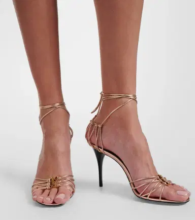 Saint Laurent Babylone 90 metallic leather sandals | Thumbnail 6 Saint Laurent Babylone 90 metallic leather sandals | Thumbnail 6