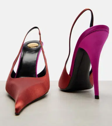 Saint Laurent Deroche crêpe satin slingback pumps | Thumbnail 2 Saint Laurent Deroche crêpe satin slingback pumps | Thumbnail 2
