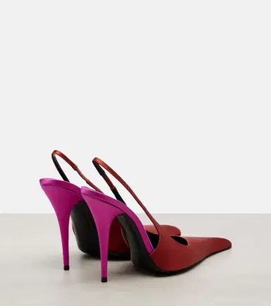 Saint Laurent Deroche crêpe satin slingback pumps | Thumbnail 3 Saint Laurent Deroche crêpe satin slingback pumps | Thumbnail 3