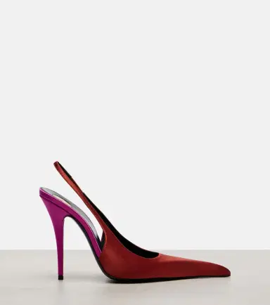 Saint Laurent Deroche crêpe satin slingback pumps | Thumbnail 4 Saint Laurent Deroche crêpe satin slingback pumps | Thumbnail 4