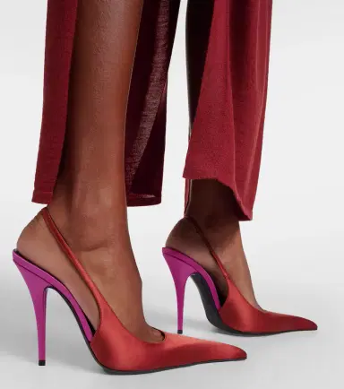 Saint Laurent Deroche crêpe satin slingback pumps | Thumbnail 6 Saint Laurent Deroche crêpe satin slingback pumps | Thumbnail 6
