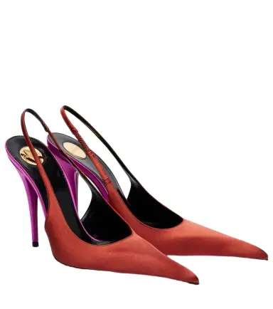 Saint Laurent Deroche crêpe satin slingback pumps | Thumbnail 1 Saint Laurent Deroche crêpe satin slingback pumps | Thumbnail 1