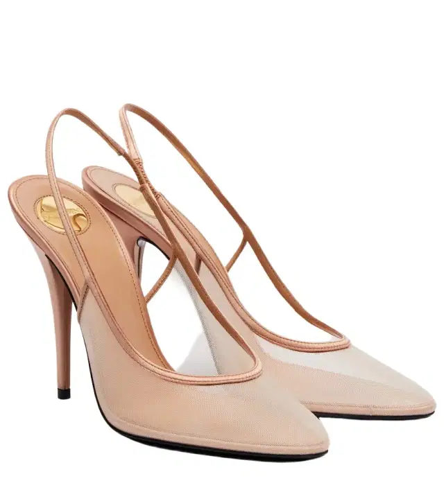 Saint Laurent Anita 110 mesh slingback pumps