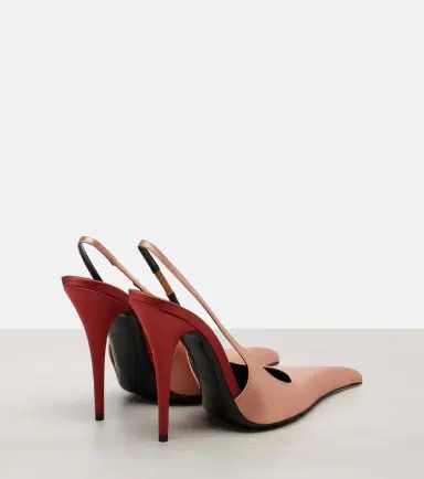 Saint Laurent Deroche 110 crêpe satin slingback pumps | Thumbnail 2