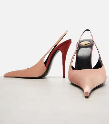 Saint Laurent Deroche 110 crêpe satin slingback pumps | Thumbnail 3