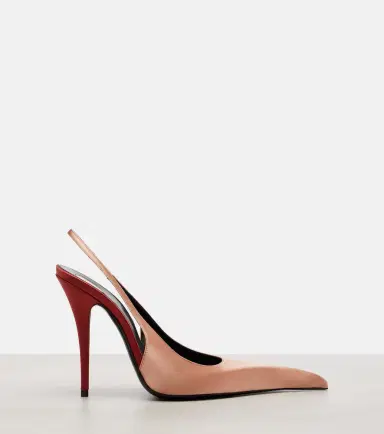 Saint Laurent Deroche 110 crêpe satin slingback pumps | Thumbnail 4