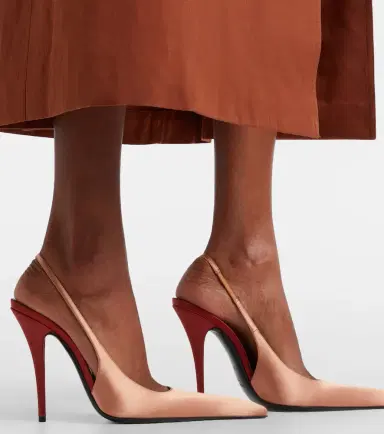 Saint Laurent Deroche 110 crêpe satin slingback pumps | Thumbnail 6