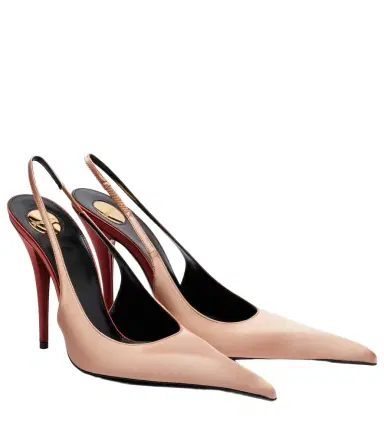 Saint Laurent Deroche 110 crêpe satin slingback pumps | Thumbnail 1