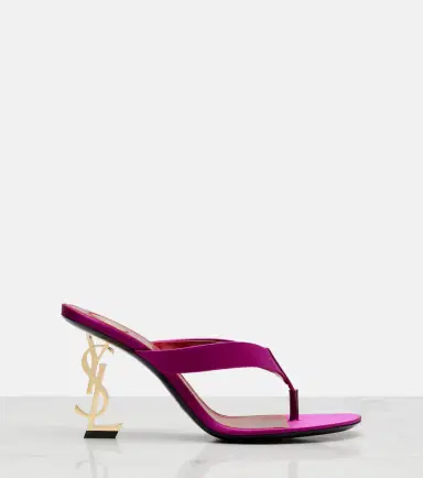 Saint Laurent Opyum crêpe satin thong sandals | Thumbnail 2