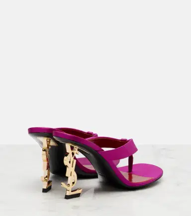 Saint Laurent Opyum crêpe satin thong sandals | Thumbnail 3