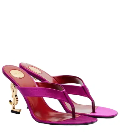 Saint Laurent Opyum crêpe satin thong sandals | Thumbnail 1