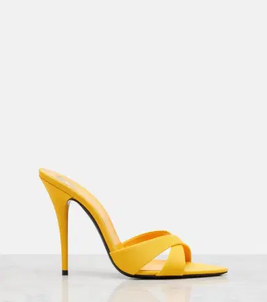 Saint Laurent Kirat crêpe satin mules | Thumbnail 4
