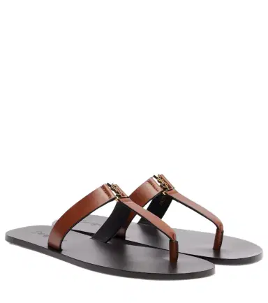 Saint Laurent Cassandre leather thong sandals | Thumbnail 1 Saint Laurent Cassandre leather thong sandals | Thumbnail 1