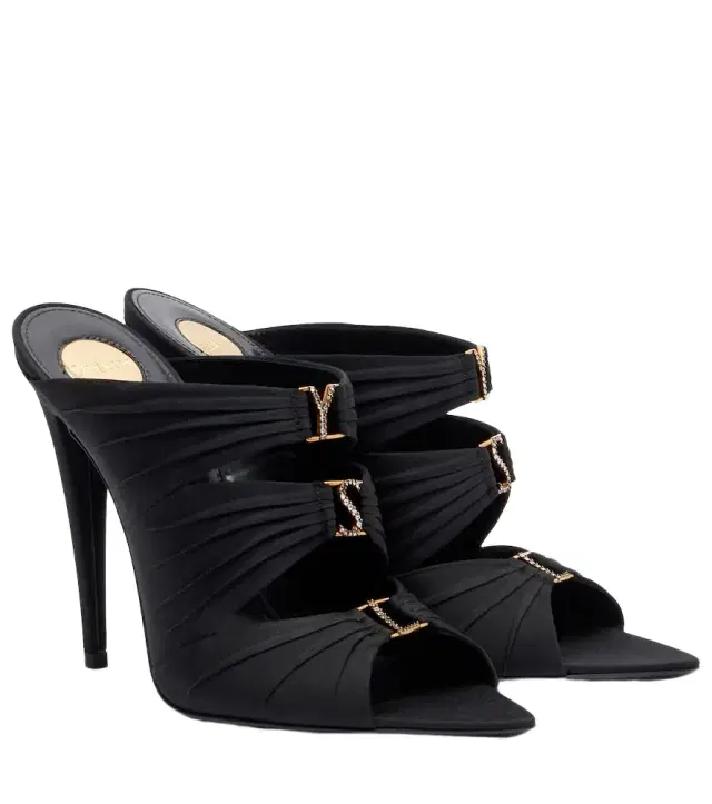 Saint Laurent Emilie crêpe satin mules