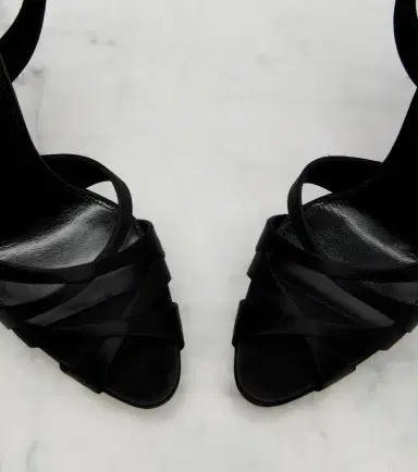 Saint Laurent Chandelle crêpe satin sandals | Thumbnail 4 Saint Laurent Chandelle crêpe satin sandals | Thumbnail 4