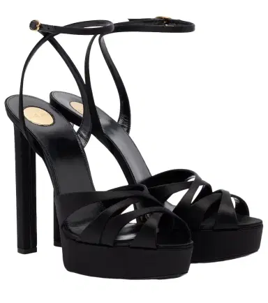 Saint Laurent Chandelle crêpe satin sandals | Thumbnail 1 Saint Laurent Chandelle crêpe satin sandals | Thumbnail 1