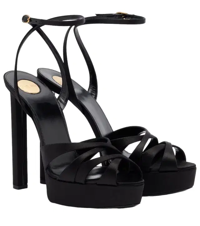 Saint Laurent Chandelle crêpe satin sandals