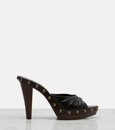 Saint Laurent Babylone studded leather platform mules | Thumbnail 2 Saint Laurent Babylone studded leather platform mules | Thumbnail 2