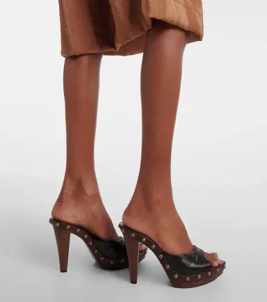 Saint Laurent Babylone studded leather platform mules | Thumbnail 6 Saint Laurent Babylone studded leather platform mules | Thumbnail 6
