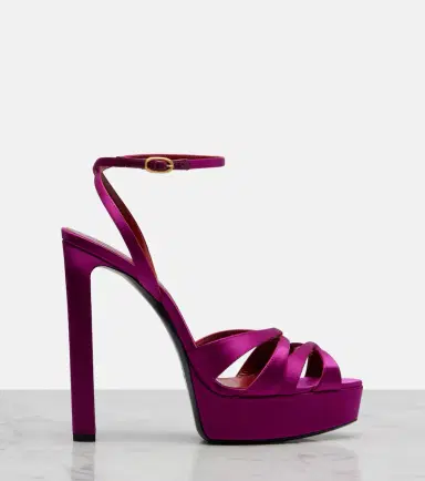Saint Laurent Chandelle crêpe satin sandals | Thumbnail 3