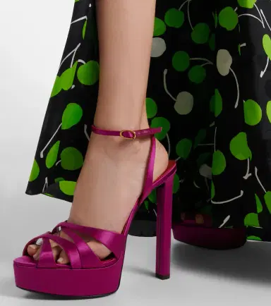 Saint Laurent Chandelle crêpe satin sandals | Thumbnail 6