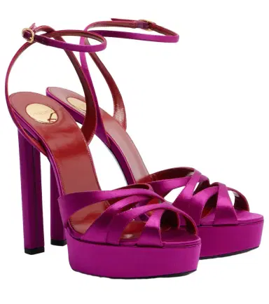 Saint Laurent Chandelle crêpe satin sandals | Thumbnail 1