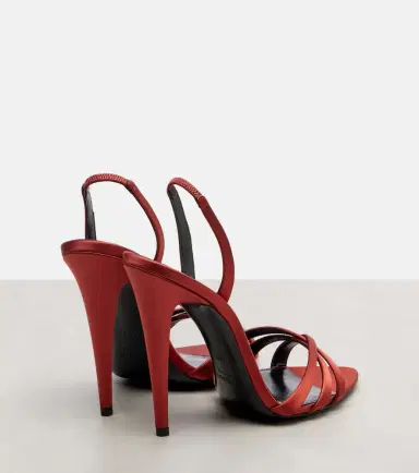 Saint Laurent Kate crêpe satin slingback sandals | Thumbnail 4
