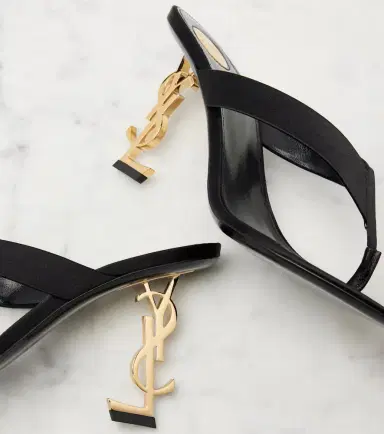 Saint Laurent Opyum 85 satin crêpe mules | Thumbnail 3