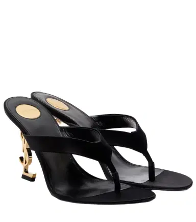 Saint Laurent Opyum 85 satin crêpe mules | Thumbnail 1