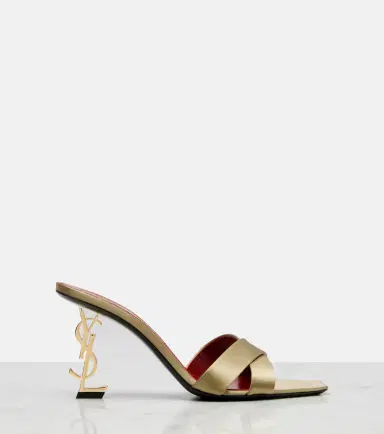 Saint Laurent Opyum crêpe satin mules | Thumbnail 2