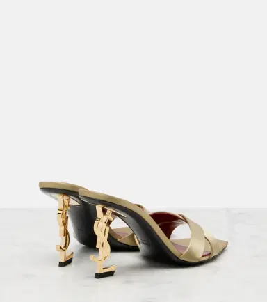 Saint Laurent Opyum crêpe satin mules | Thumbnail 3