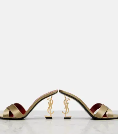 Saint Laurent Opyum crêpe satin mules | Thumbnail 4