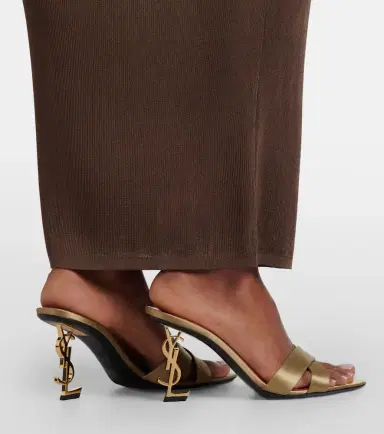 Saint Laurent Opyum crêpe satin mules | Thumbnail 6