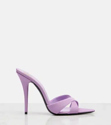 Saint Laurent Kirat crêpe satin mules | Thumbnail 3