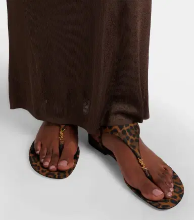 Saint Laurent Cassandra leopard-print grosgrain sandals | Thumbnail 6 Saint Laurent Cassandra leopard-print grosgrain sandals | Thumbnail 6