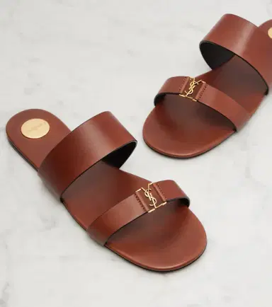 Saint Laurent Cassandre leather sandals | Thumbnail 3 Saint Laurent Cassandre leather sandals | Thumbnail 3