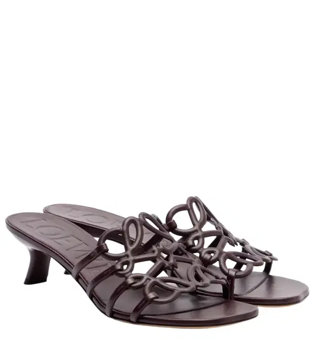 Loewe Petal Anagram 45 leather mules