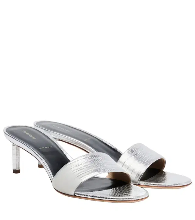 Tom Ford 55 metallic leather mules