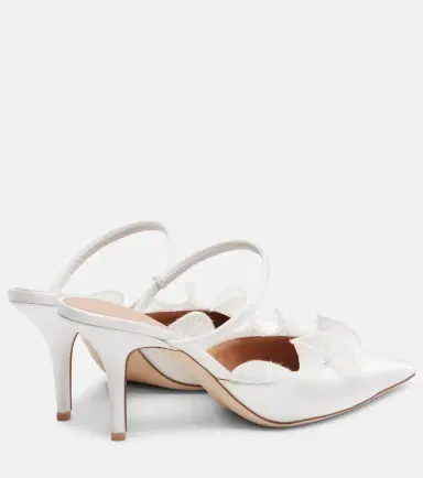 Malone Souliers Cecile 70 ruffled satin mules | Thumbnail 2