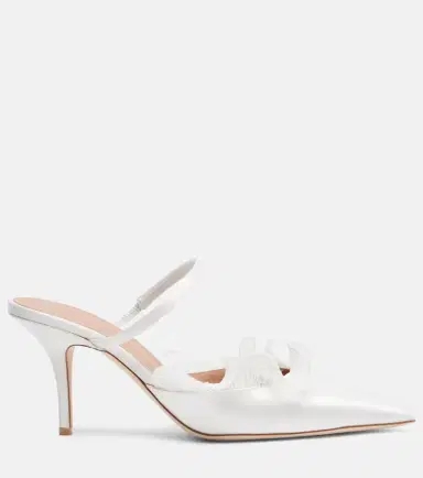 Malone Souliers Cecile 70 ruffled satin mules | Thumbnail 4