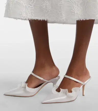 Malone Souliers Cecile 70 ruffled satin mules | Thumbnail 6
