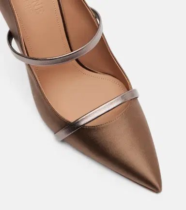 Malone Souliers Diaz 100 leather-trimmed satin pumps | Thumbnail 4