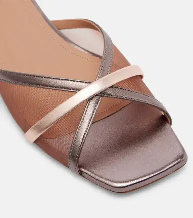 Malone Souliers Perla leather and mesh slides | Thumbnail 2
